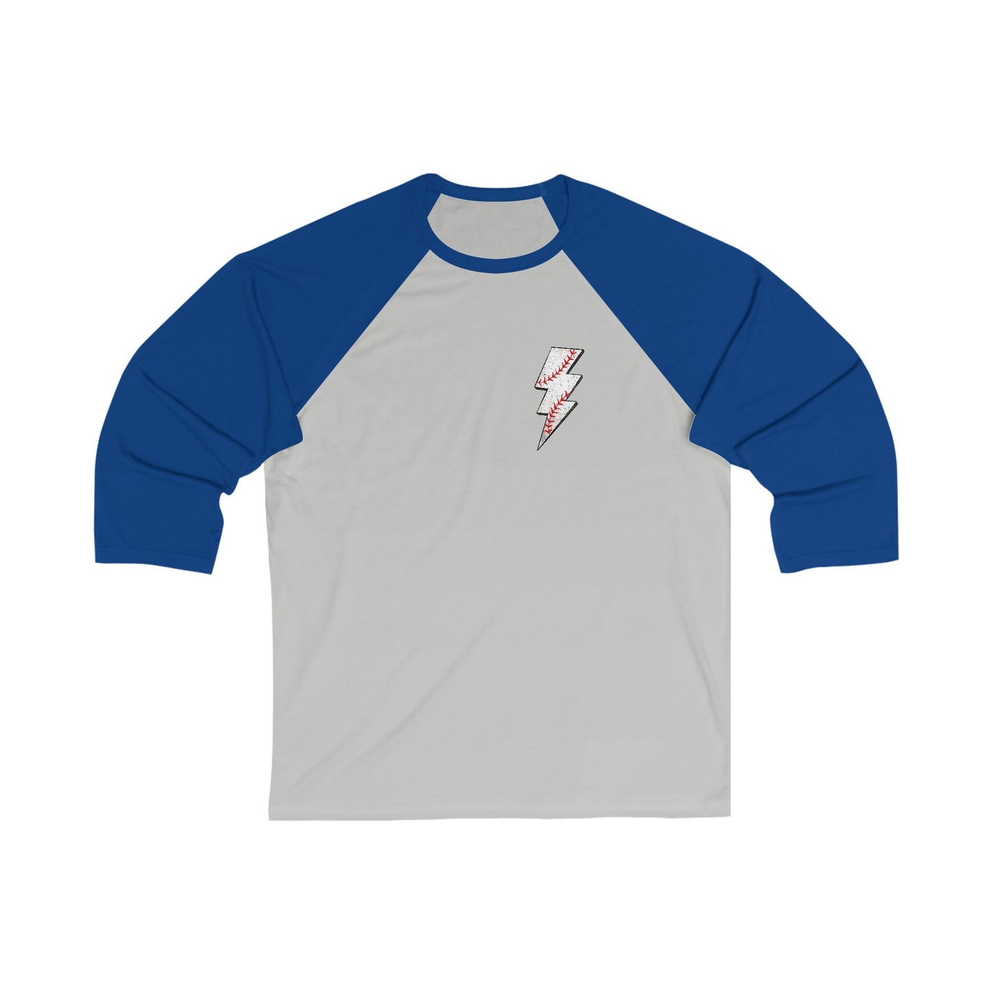 Baseball Lightning Bolt F/B 3\4 Sleeve Baseball Tee