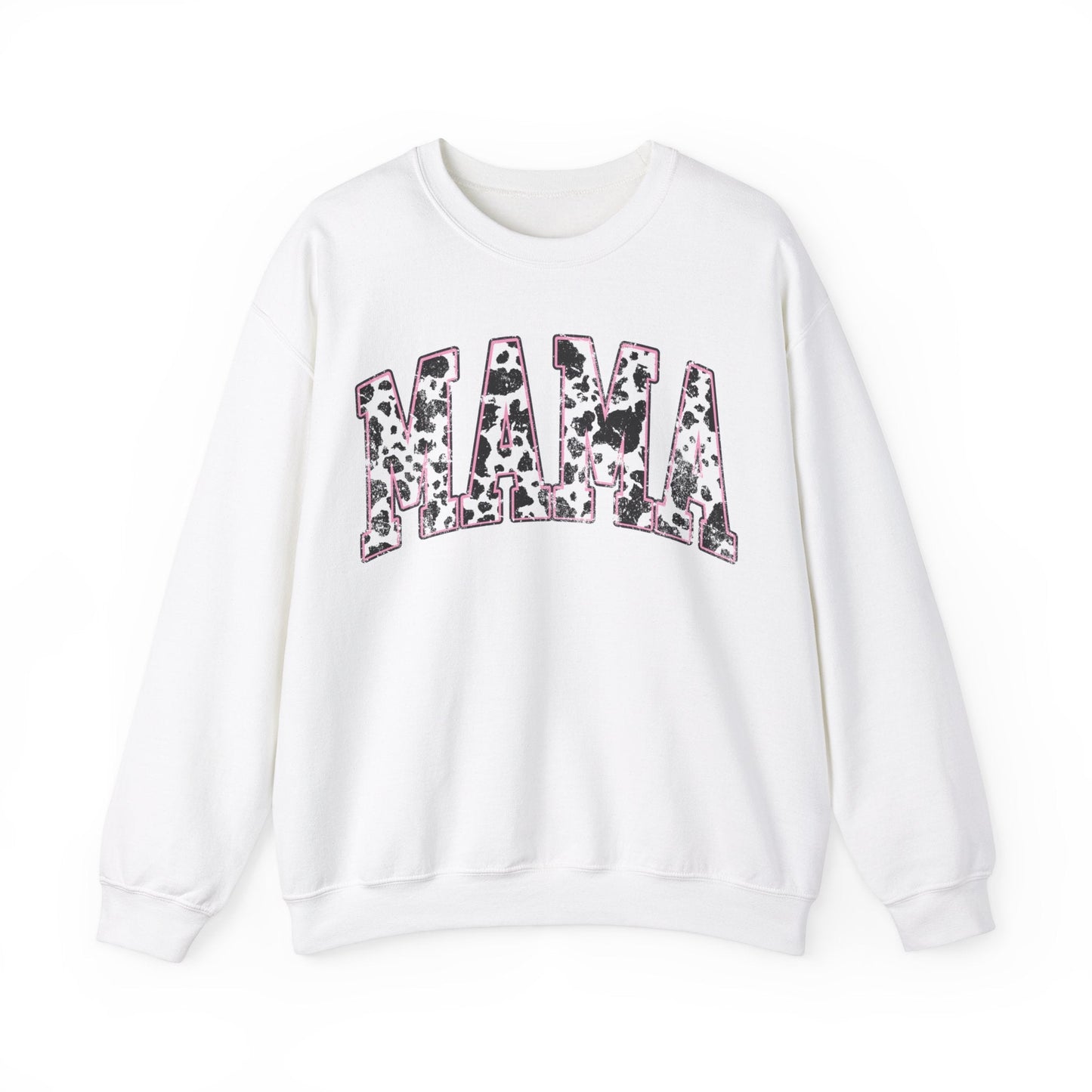 Cow Print Mama Patchlike Heavy Blend™ Crewneck Sweatshirt