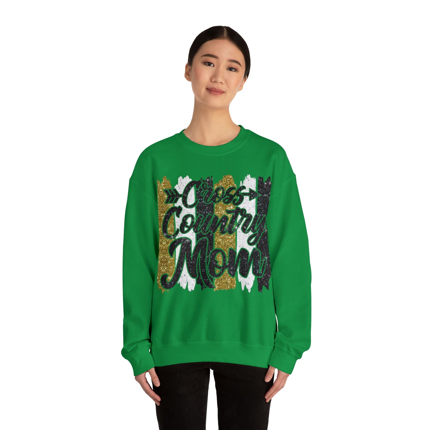 Glitter Cross Country Mom Heavy Blend™ Crewneck Sweatshirt