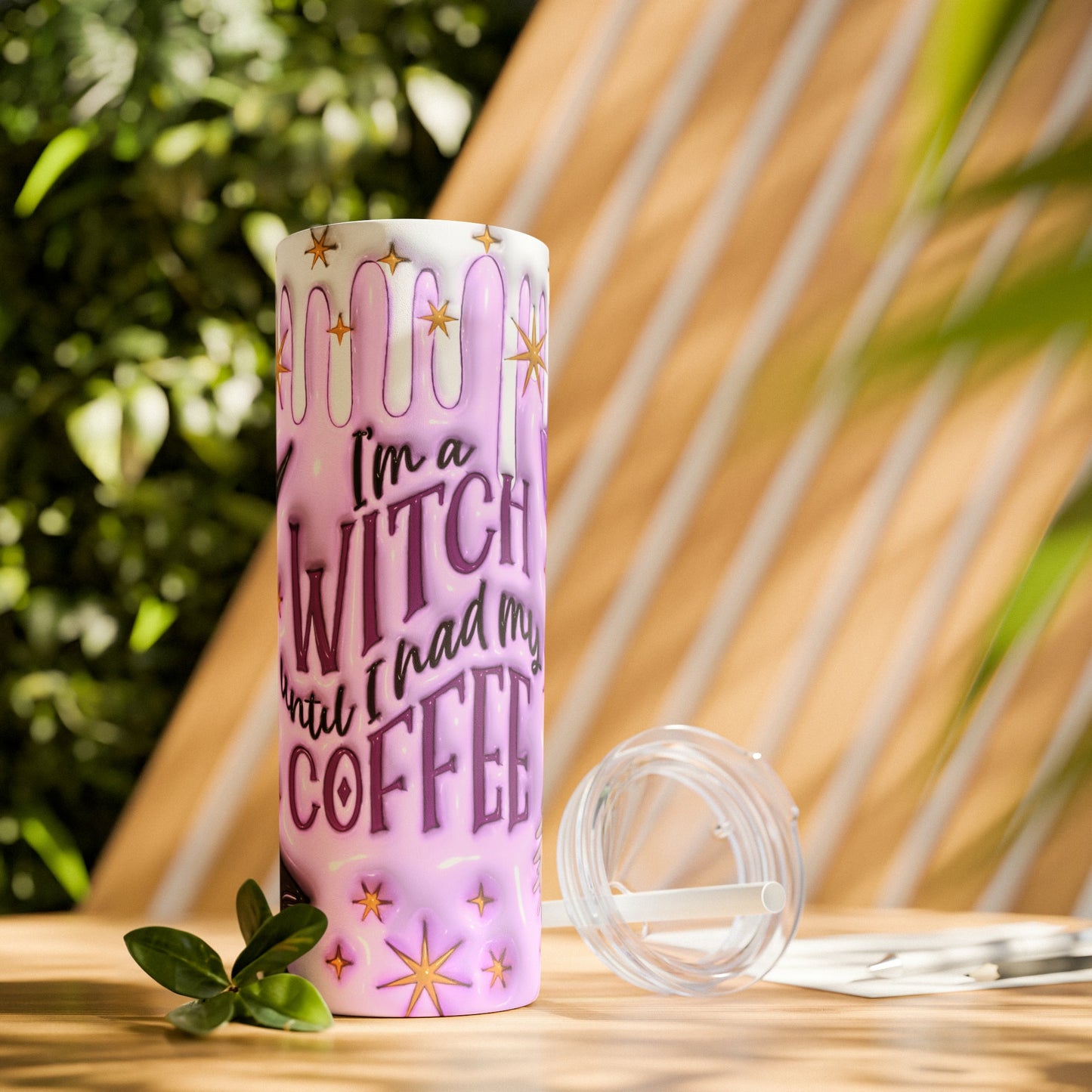 Inflated I’m A Witch Skinny Tumbler with Straw, 20oz