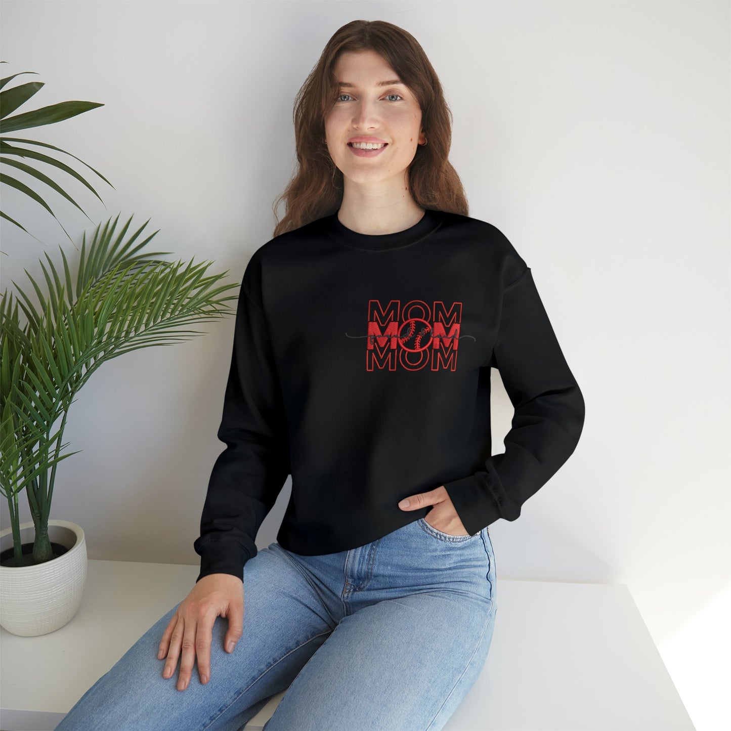 Mom Baseball Heavy Blend™ Crewneck Sweatshirt