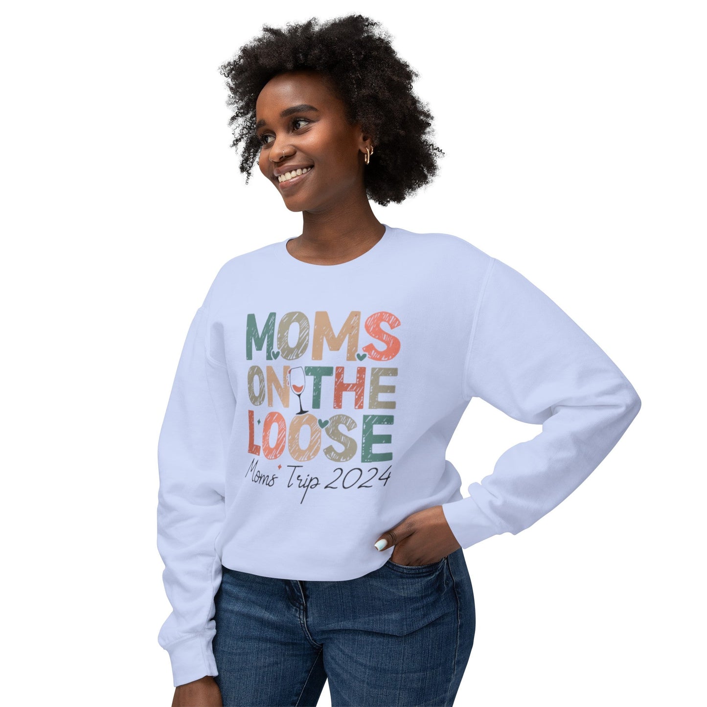 Moms On The Loose 2024 Lightweight Crewneck Sweatshirt