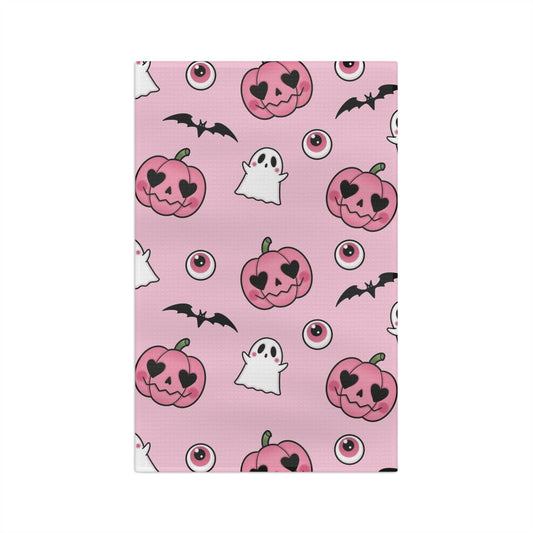 Pink Halloween Soft Tea Towel