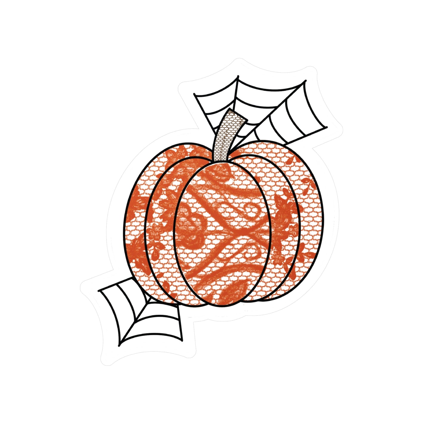 Lace Halloween Pumpkin Stickers