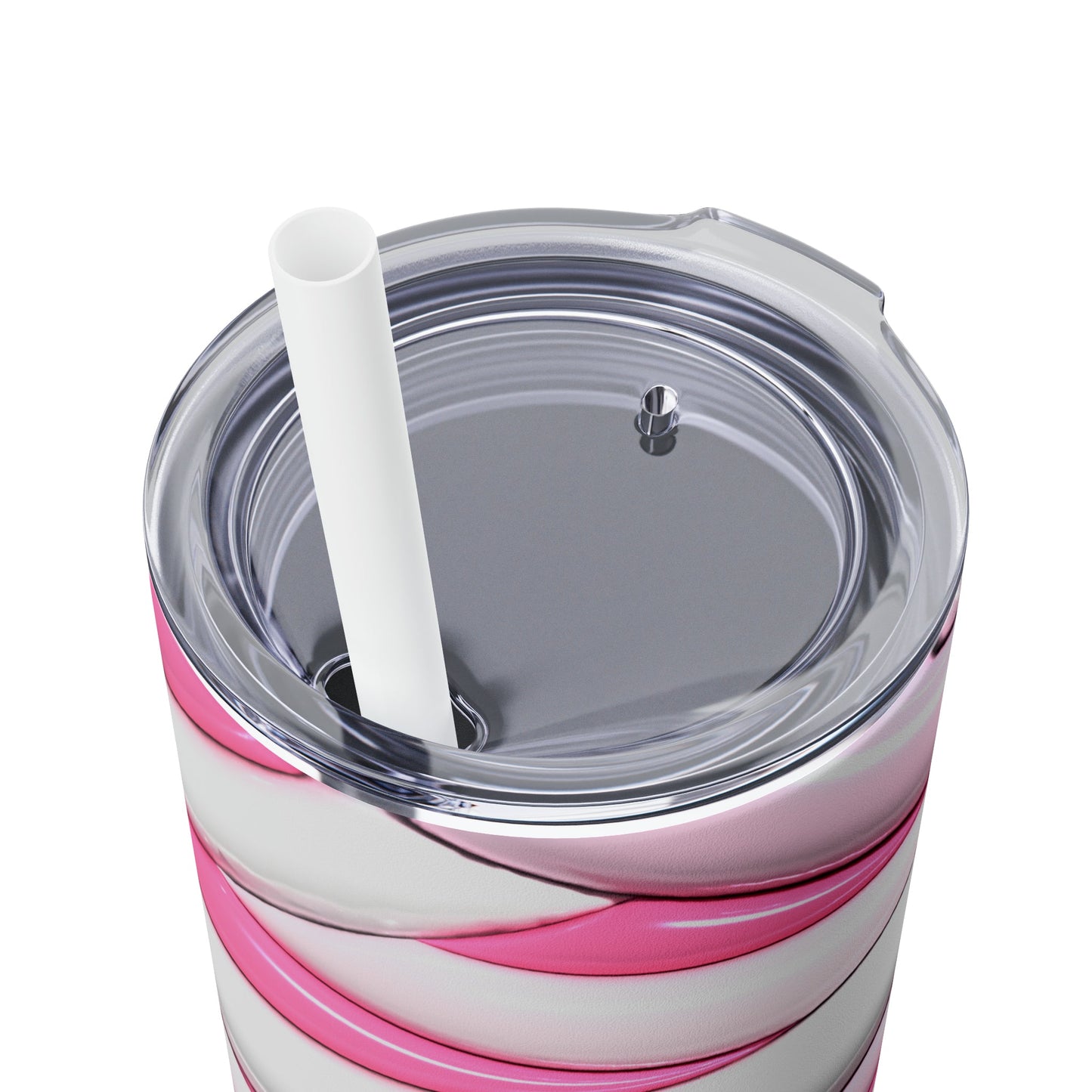 Inflated Pink Mummy Skinny Tumbler with Straw, 20oz