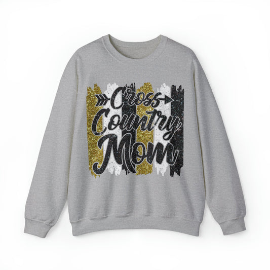 Glitter Cross Country Mom Heavy Blend™ Crewneck Sweatshirt