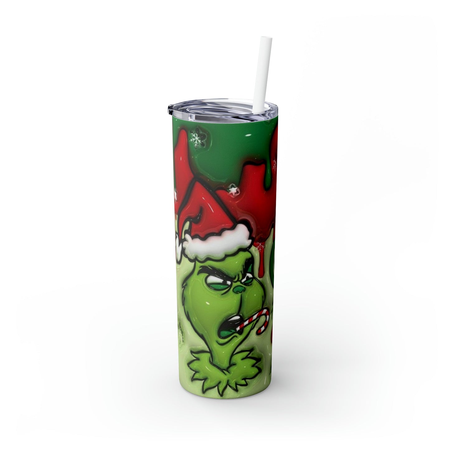 Inflated GReeN Mode On Skinny Tumbler with Straw, 20oz