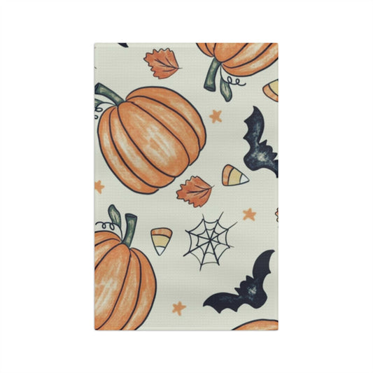 Pumpkins and Bats Soft Tea Towel