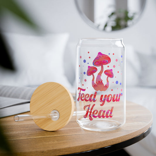 Feed Your Head Sipper Glass, 16oz