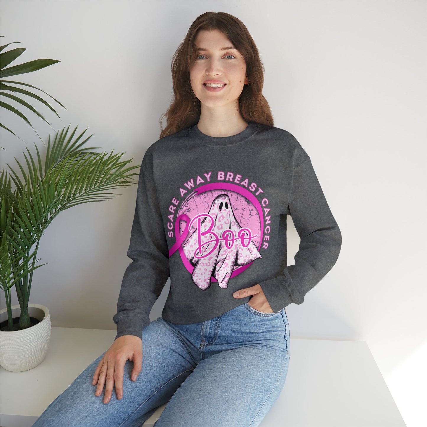 Scare Away Breast Cancer Heavy Blend™ Crewneck Sweatshirt