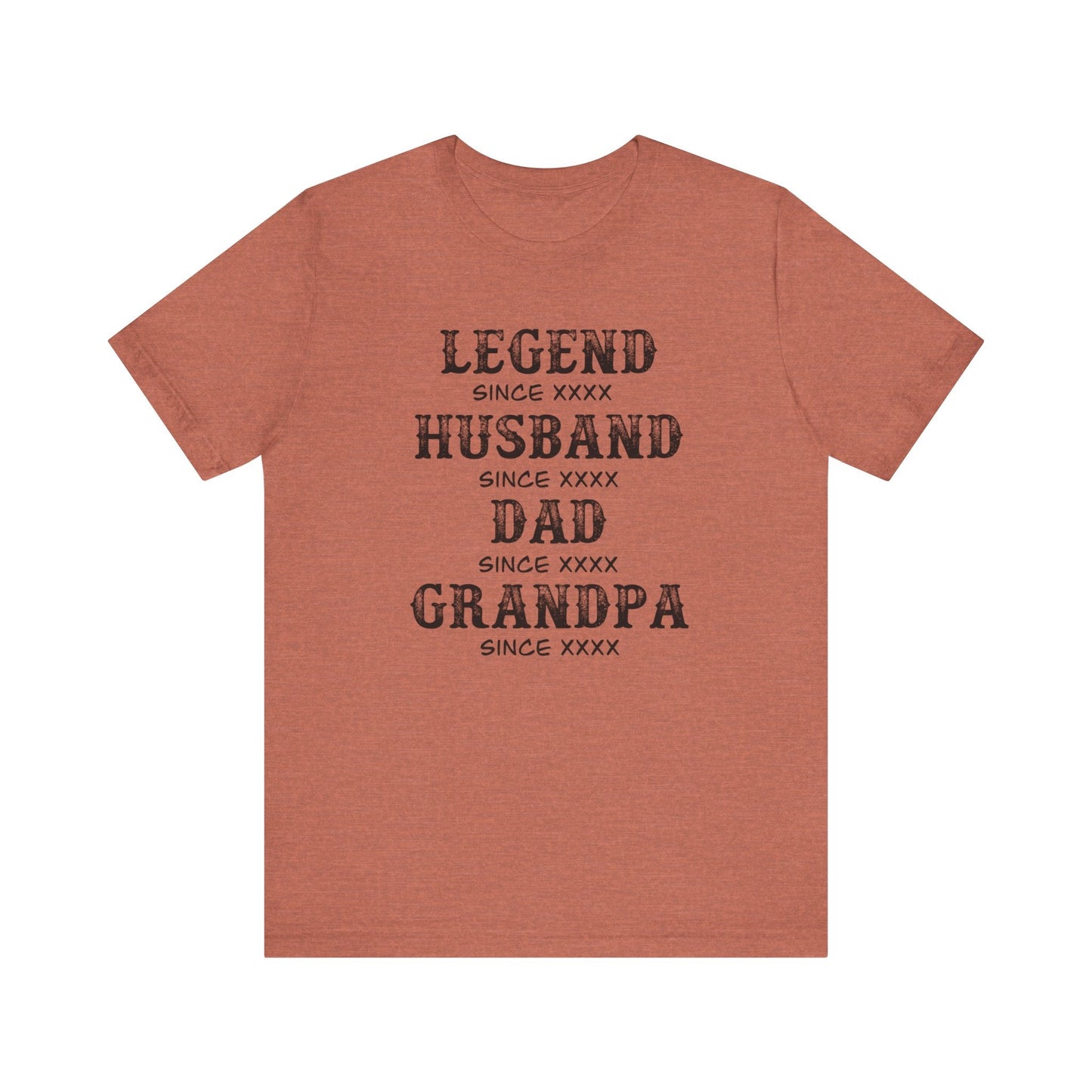 Custom Legend Husband Dad Grandpa Jersey Short Sleeve Tee