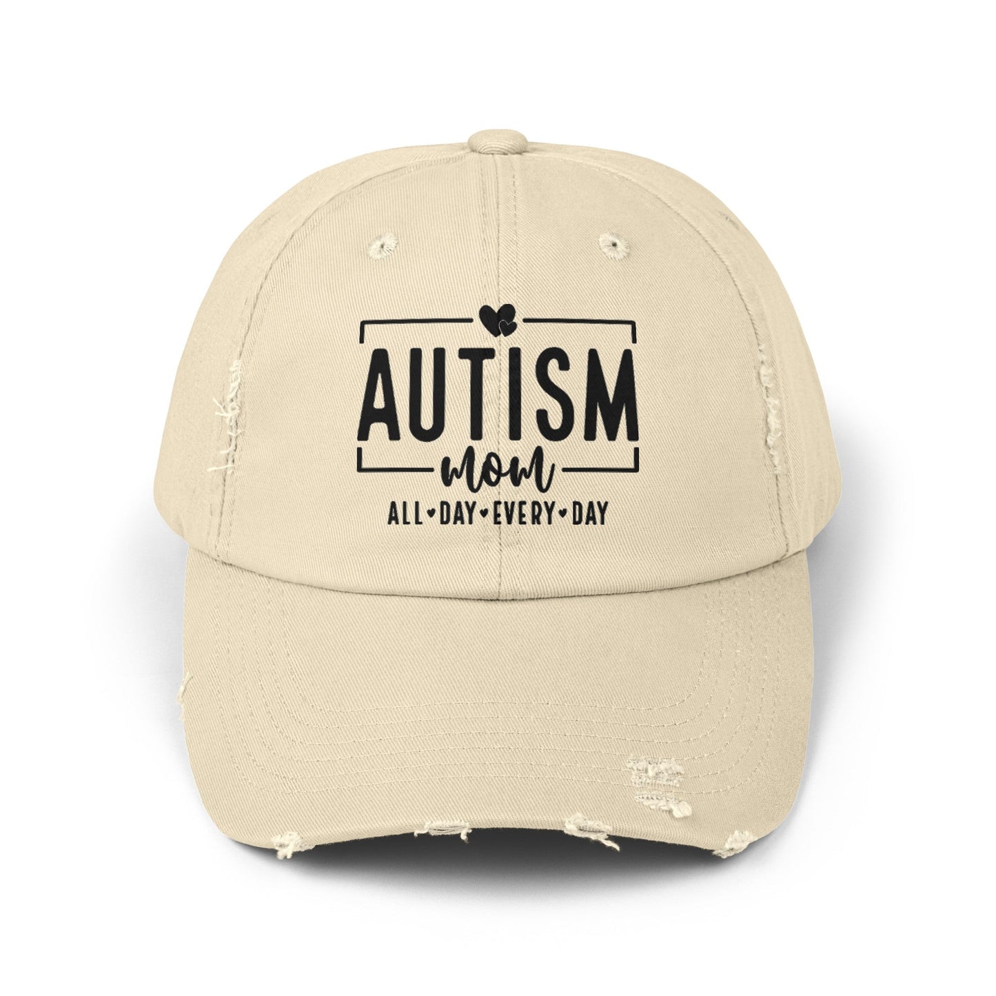 Autism Mom All Day Every Day Distressed Cap