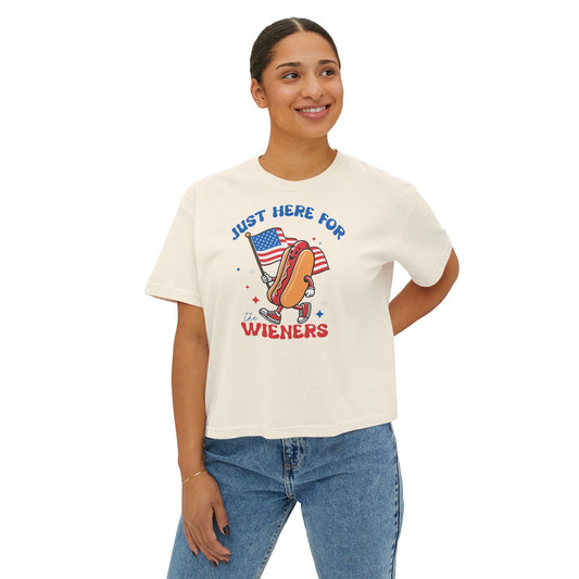 Just Here For The Wieners Women's Boxy Tee