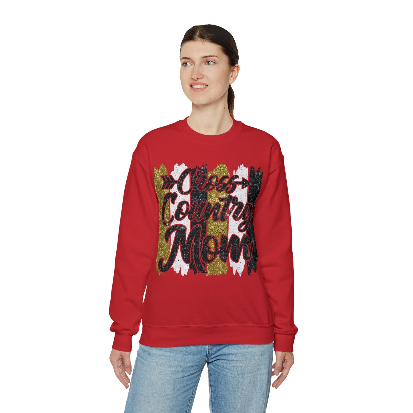 Glitter Cross Country Mom Heavy Blend™ Crewneck Sweatshirt