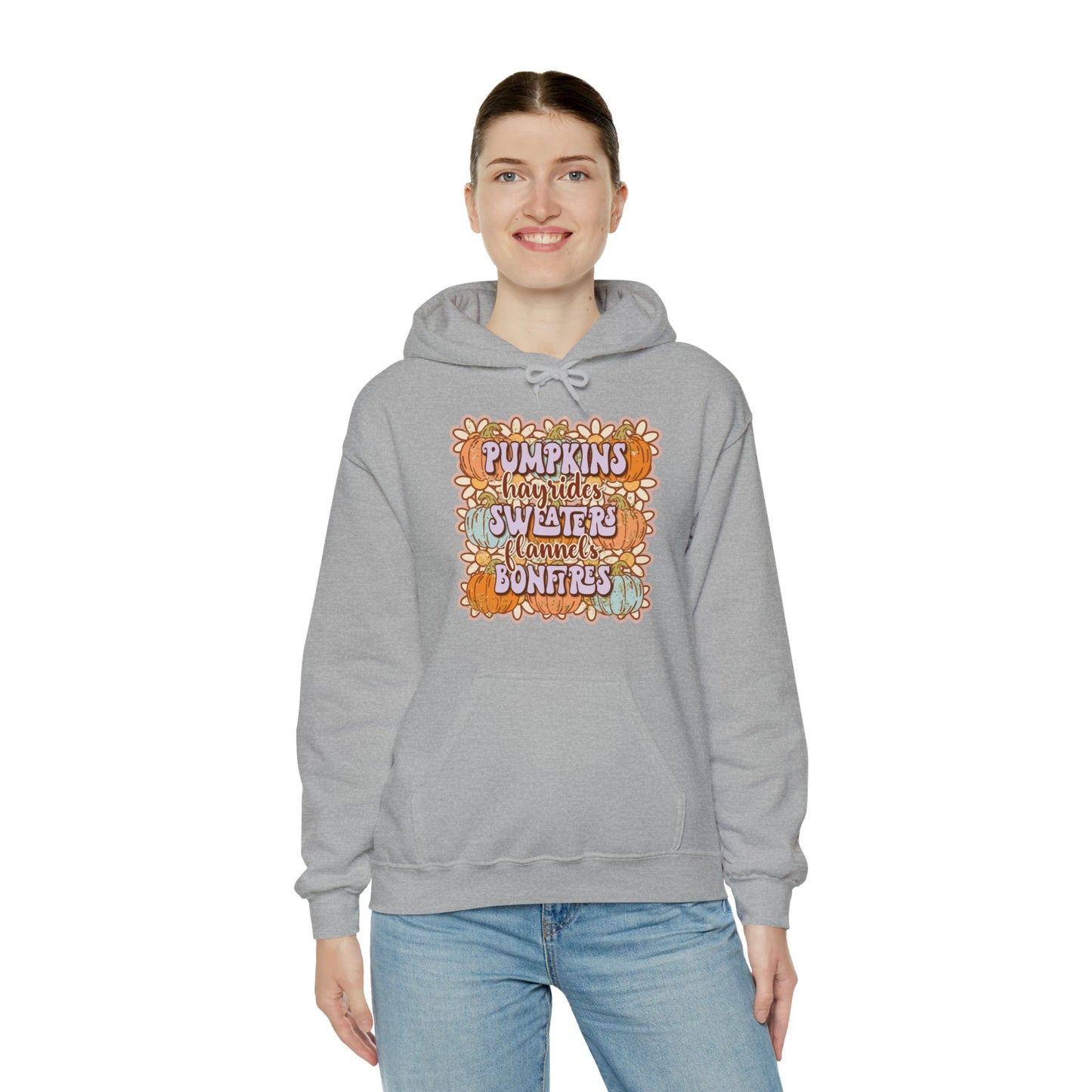 Daisy Pumpkin Hay Heavy Blend™ Hooded Sweatshirt