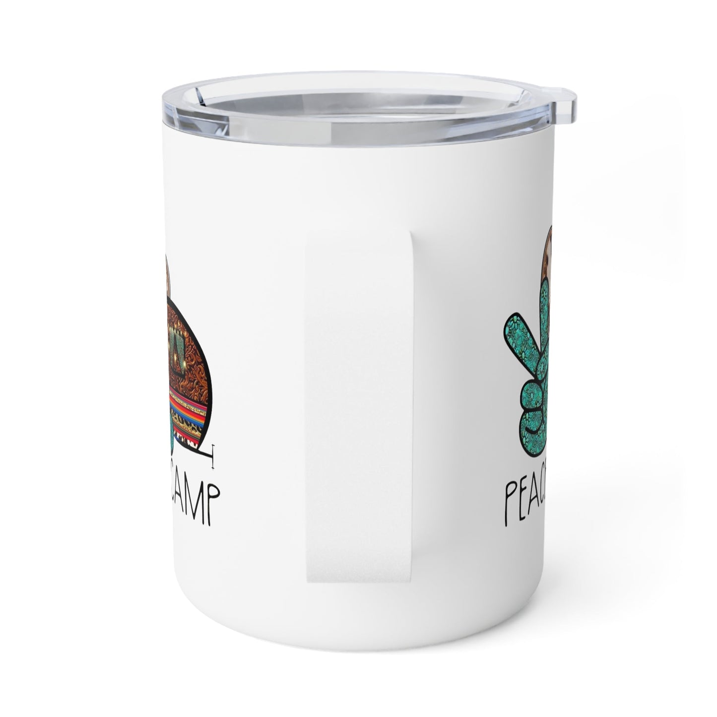 Peace Love Camping Insulated Coffee Mug, 10oz