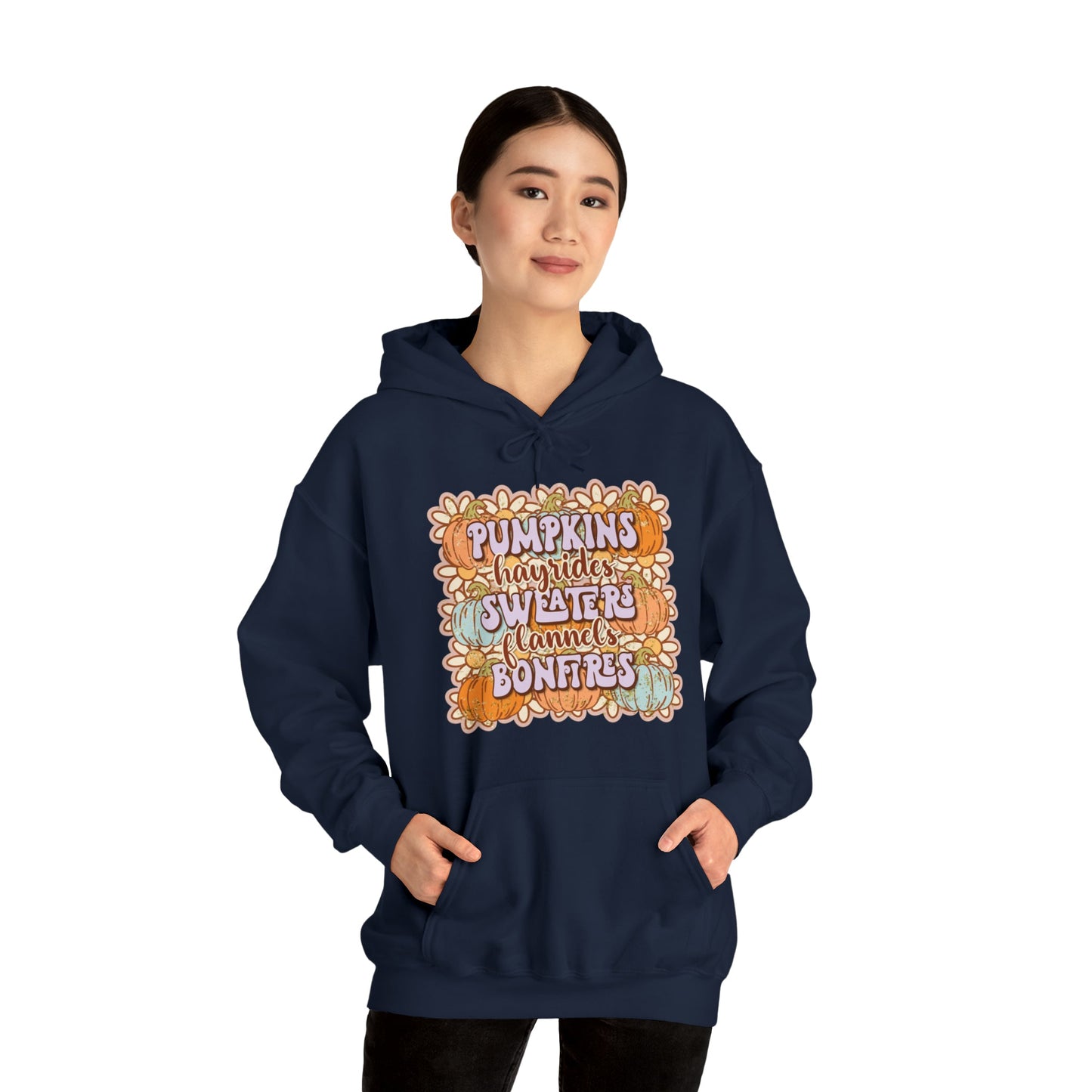 Daisy Pumpkin Hay Heavy Blend™ Hooded Sweatshirt