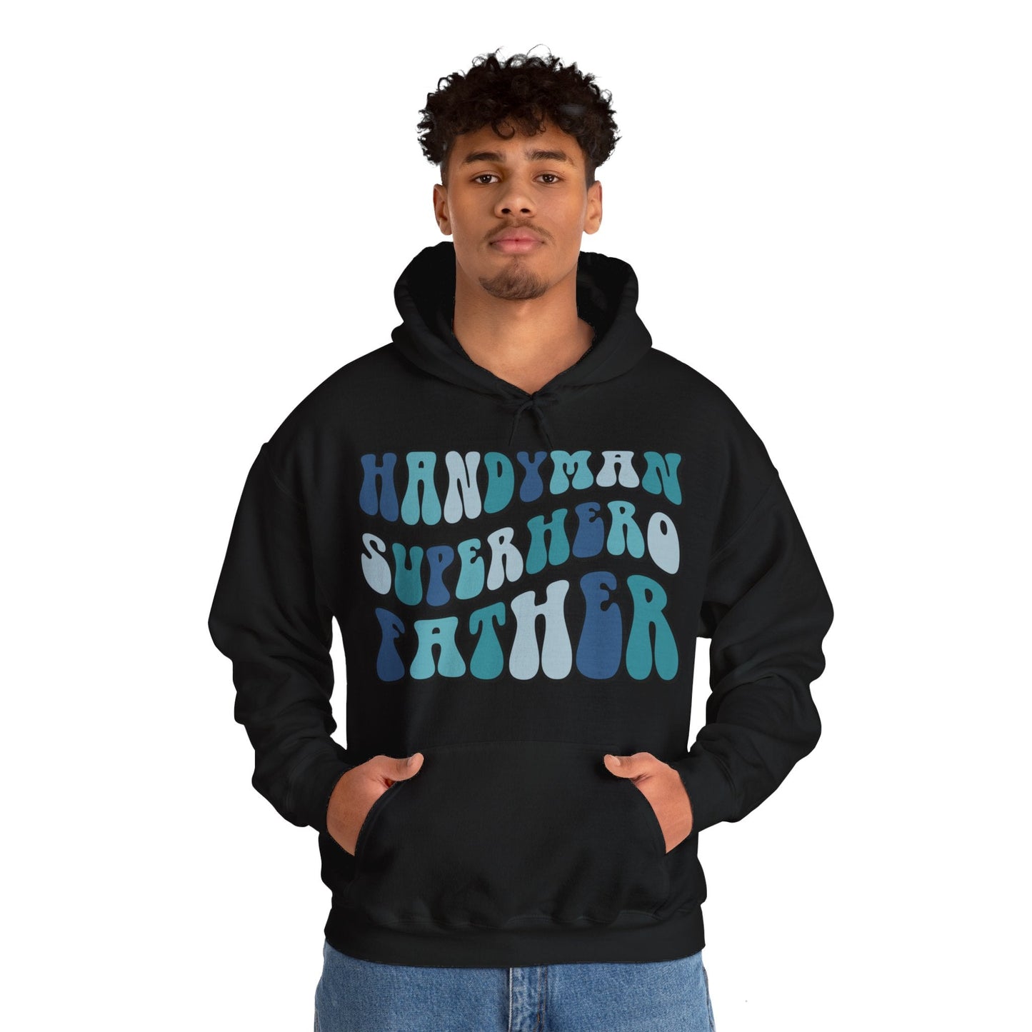 Handyman Superhero Father Heavy Blend™ Hooded Sweatshirt