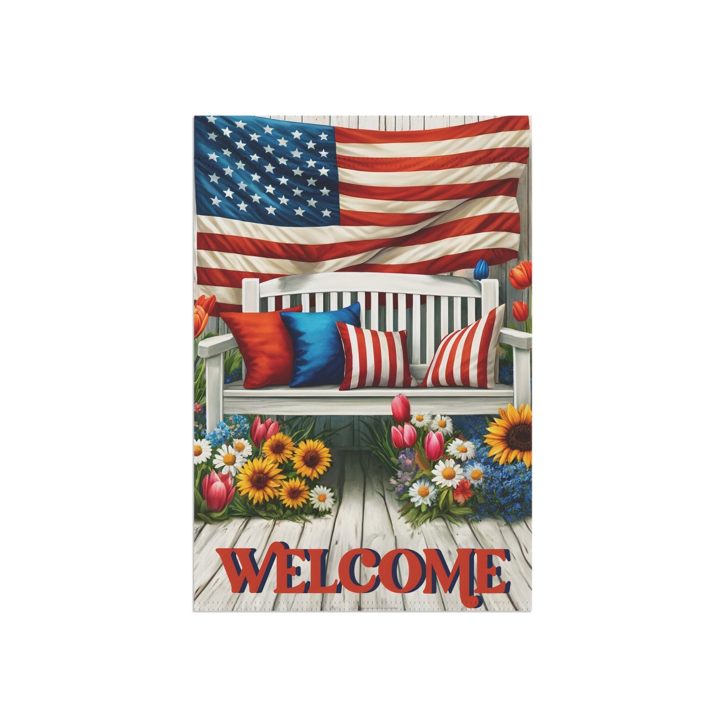 Welcome Bench Garden & House Banner