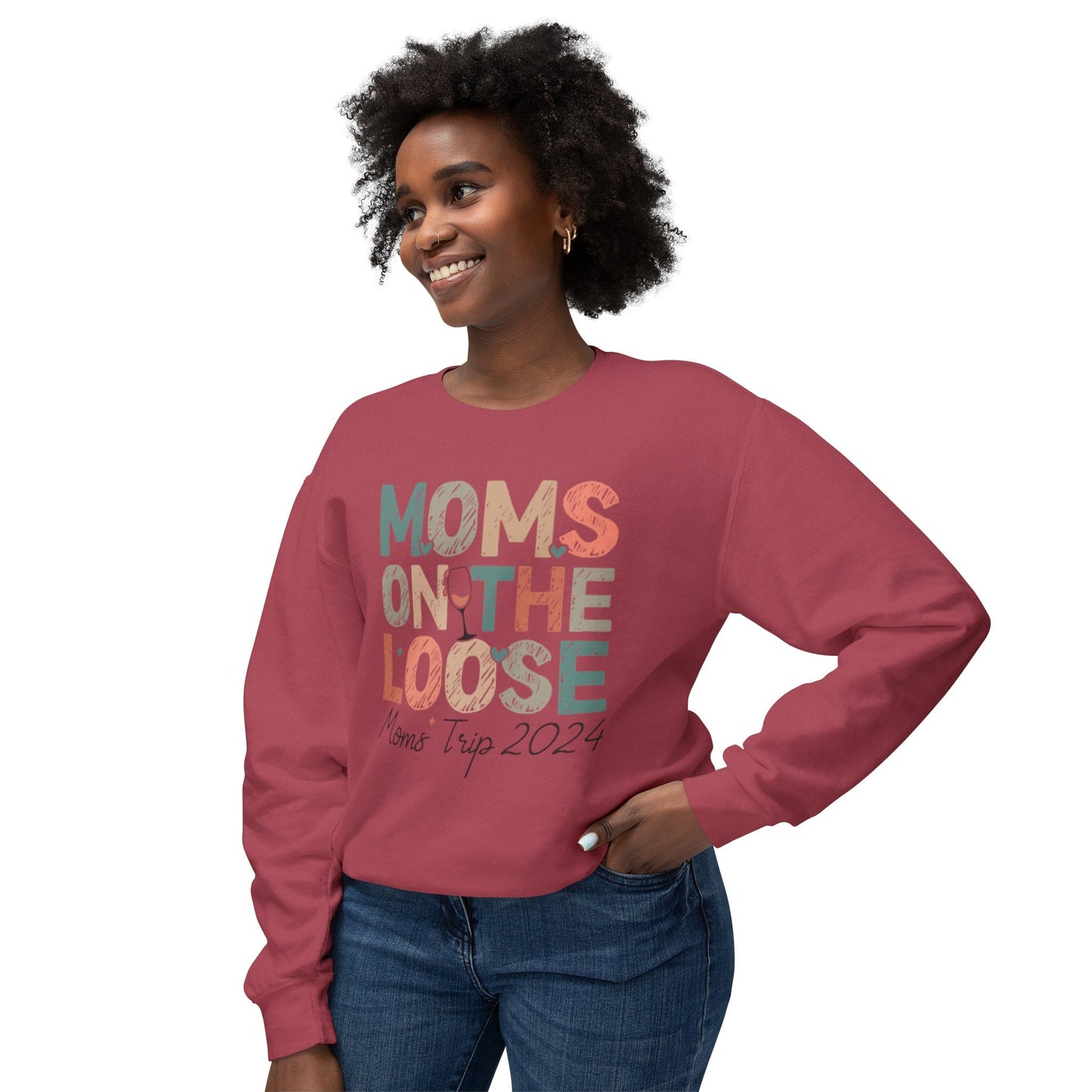 Moms On The Loose 2024 Lightweight Crewneck Sweatshirt