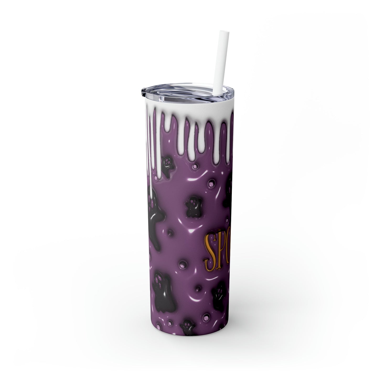 Inflated Spooky Skinny Tumbler with Straw, 20oz