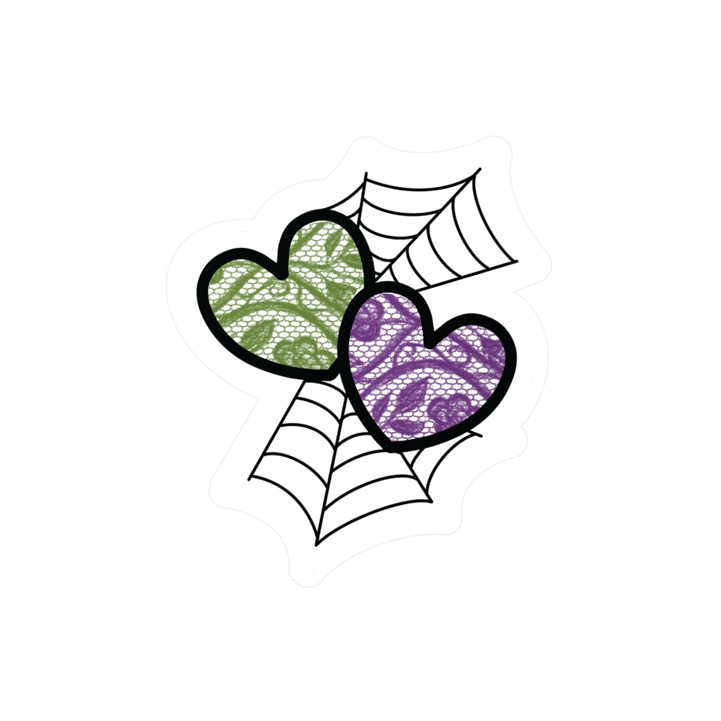 Halloween Lace Hearts Sticker