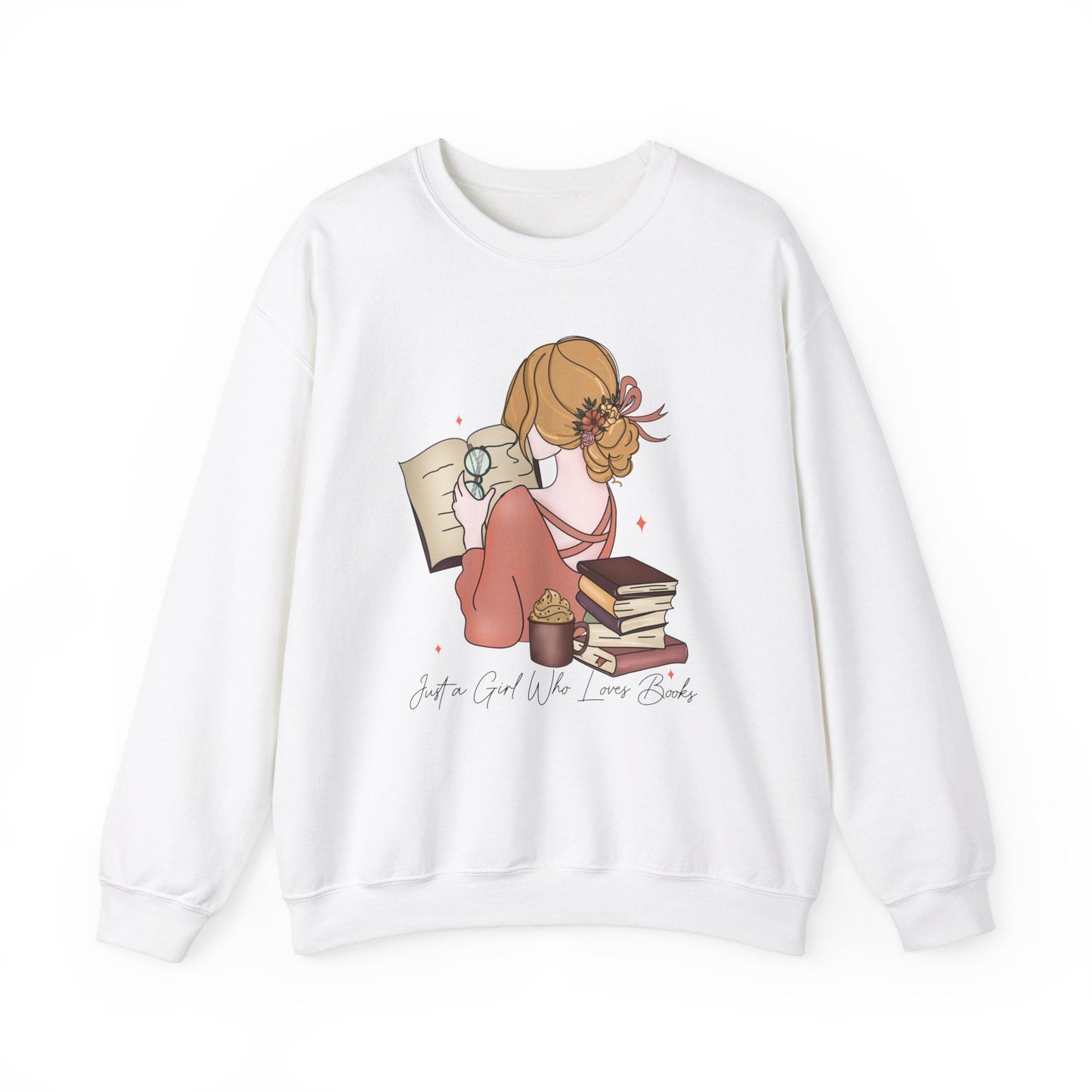 Just A Girl Who Loves Books Heavy Blend™ Crewneck Sweatshirt