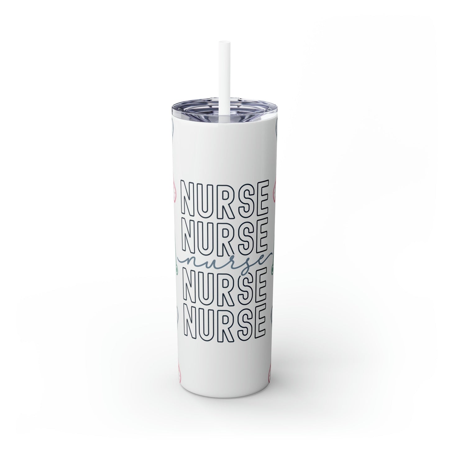 Nurse Skinny Tumbler with Straw, 20oz