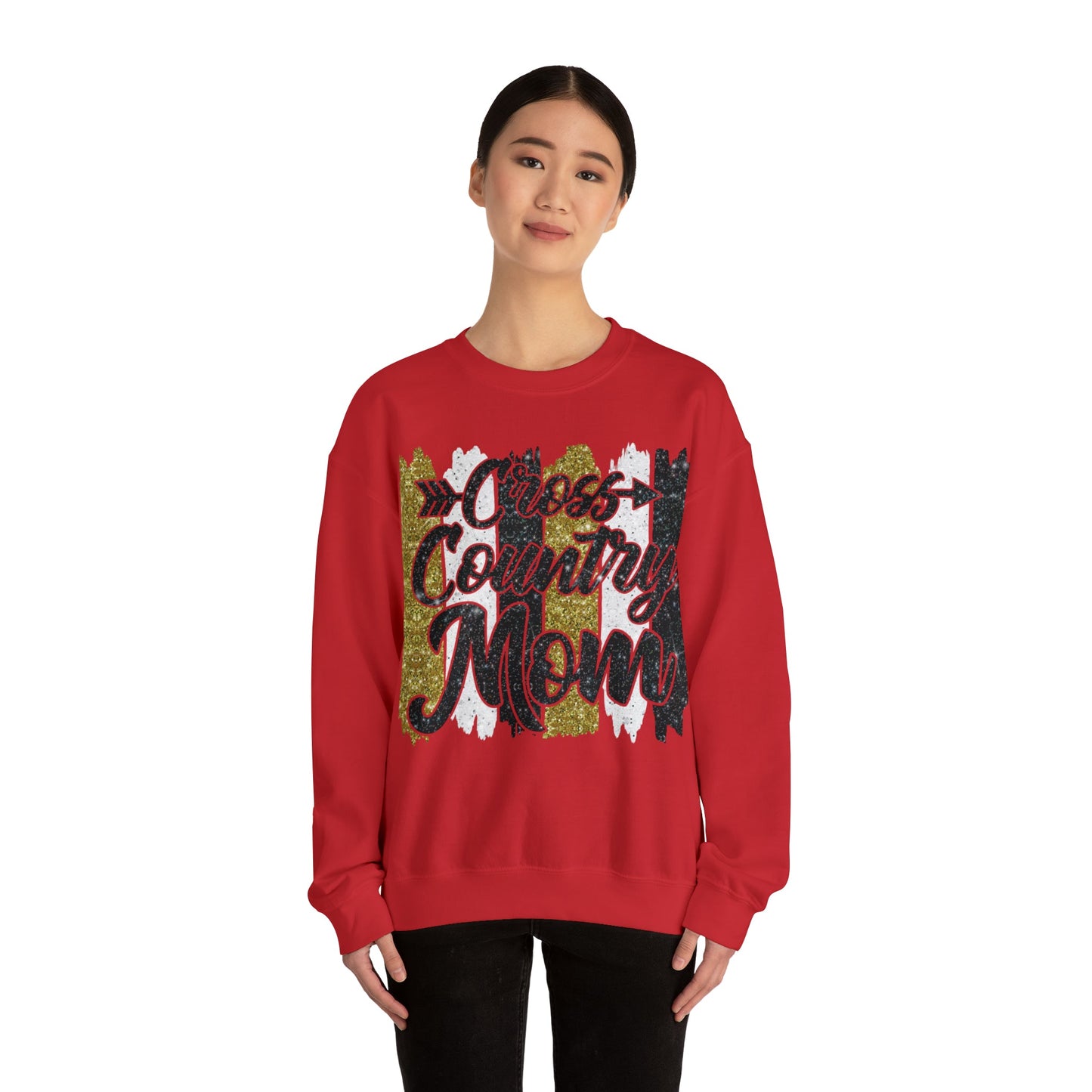 Glitter Cross Country Mom Heavy Blend™ Crewneck Sweatshirt