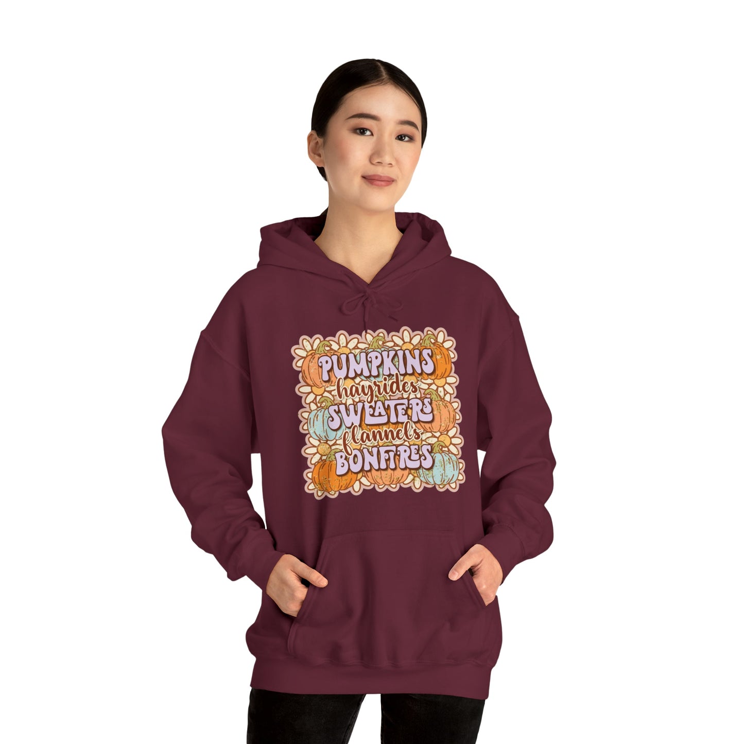 Daisy Pumpkin Hay Heavy Blend™ Hooded Sweatshirt