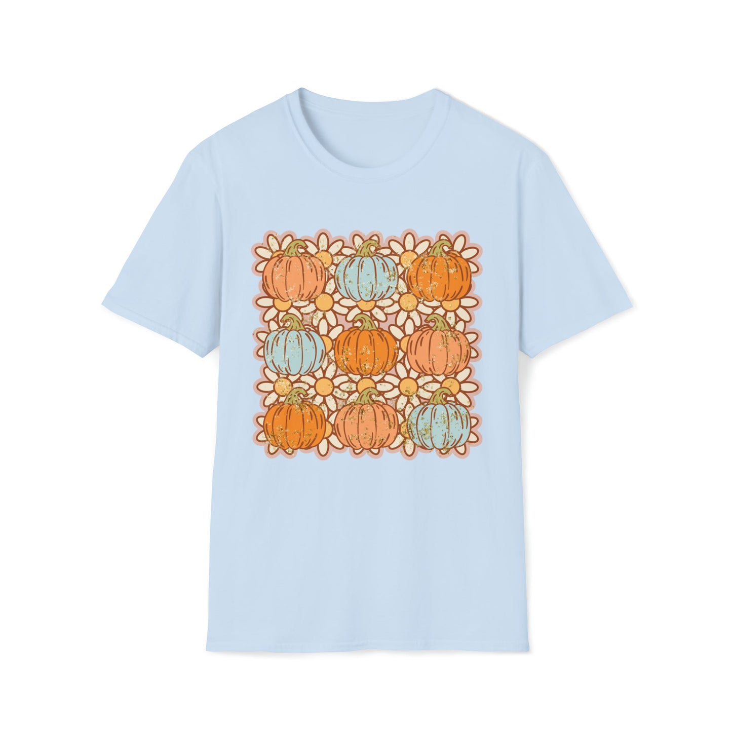 Vintage Pumpkins and Daisies Softstyle T-Shirt