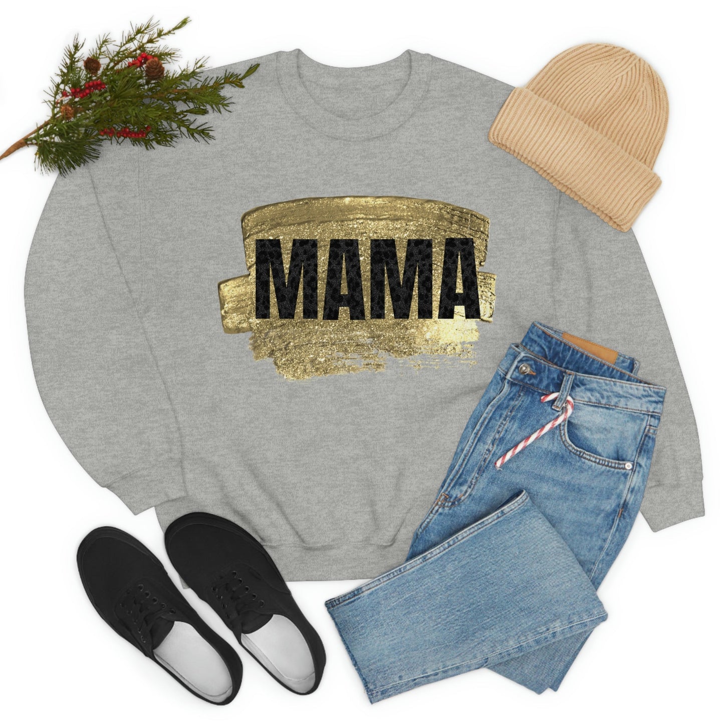 Gold and Black Leopard Mama Sweatshirt