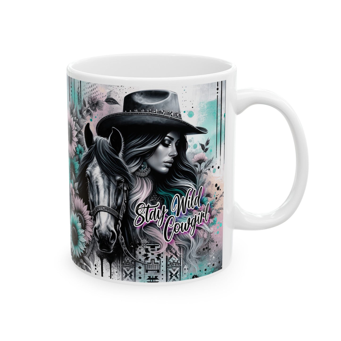 Stay Wild Cowgirl Ceramic Mug, (11oz, 15oz)