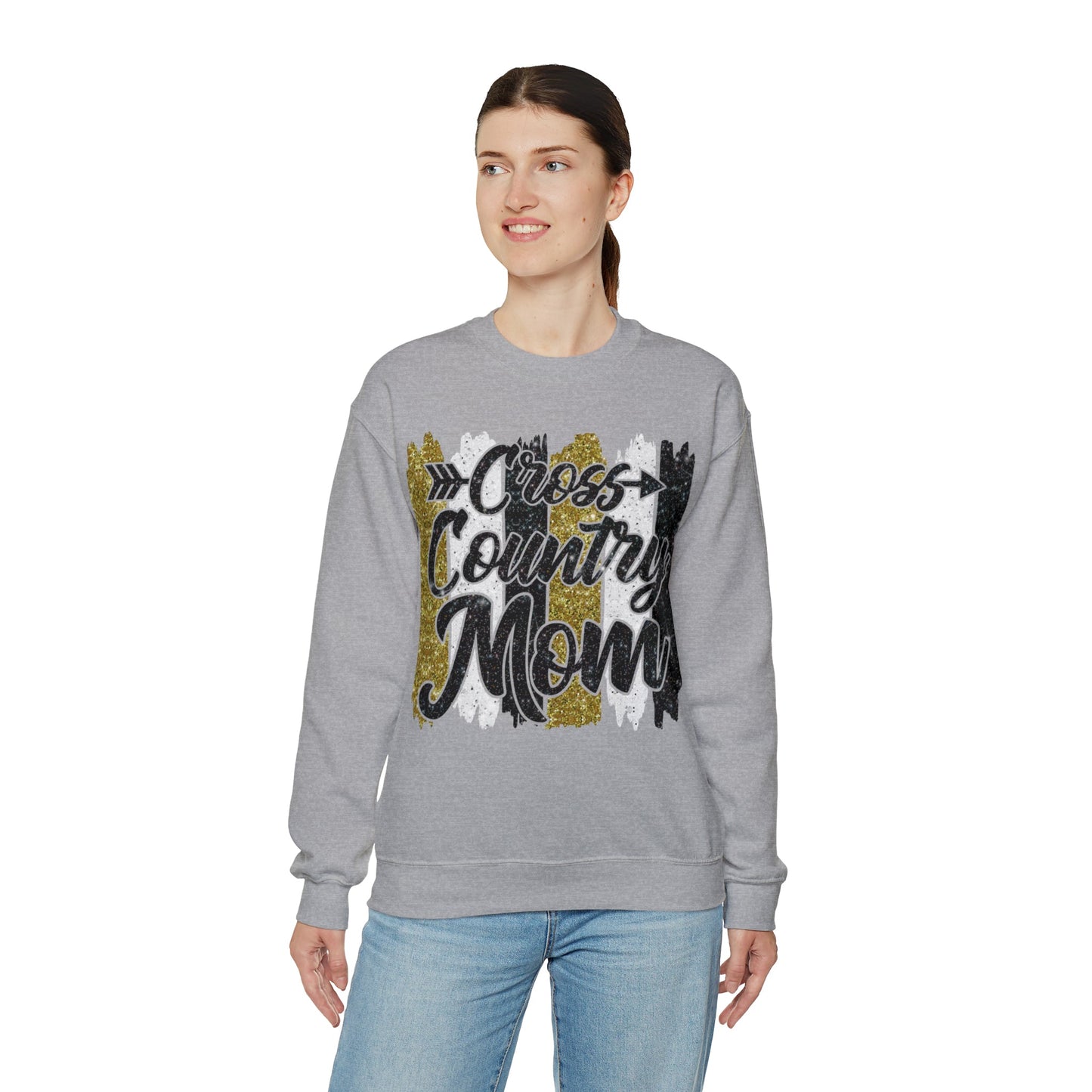 Glitter Cross Country Mom Heavy Blend™ Crewneck Sweatshirt