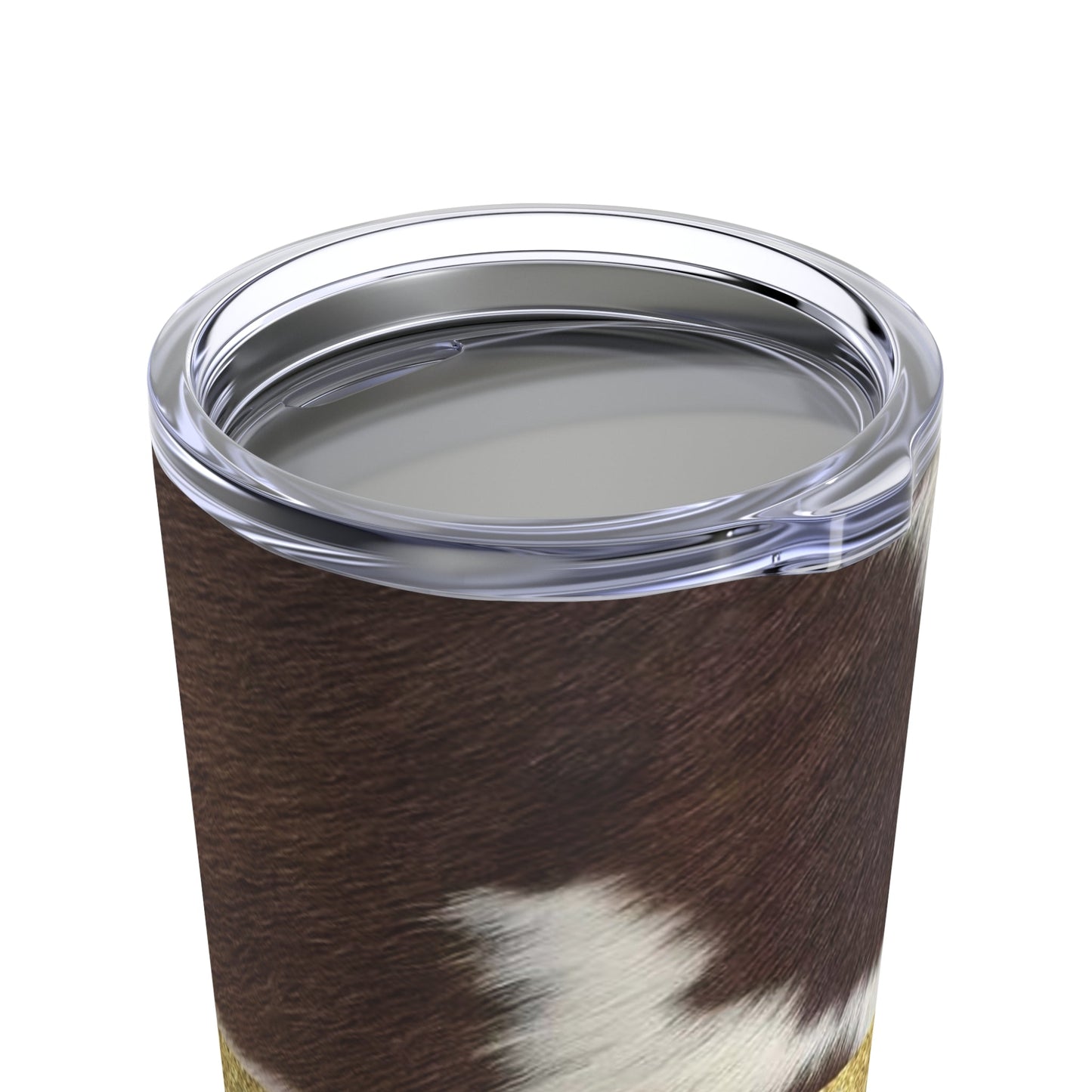 Cowhide and Turquoise Wood Tumbler 20oz