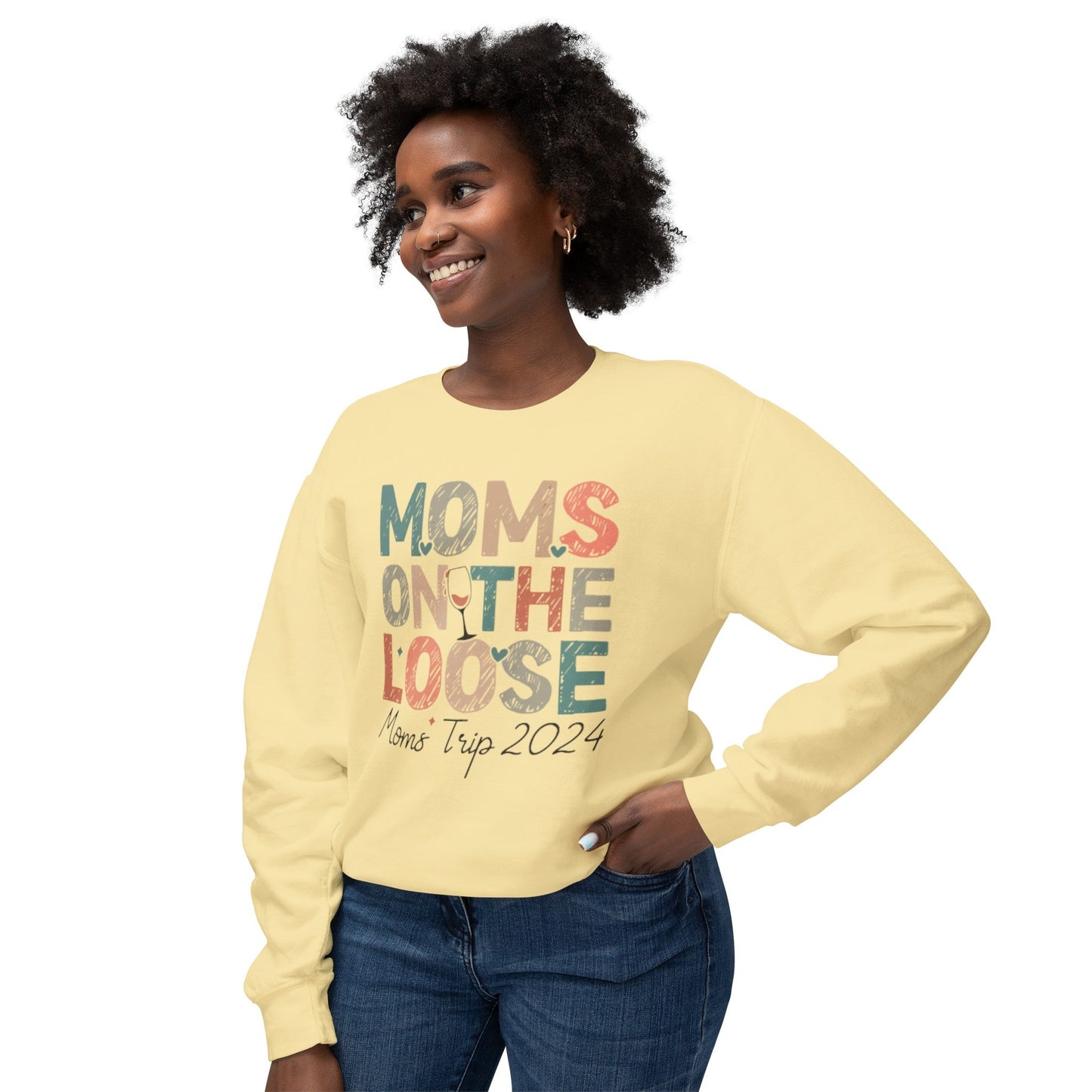 Moms On The Loose 2024 Lightweight Crewneck Sweatshirt