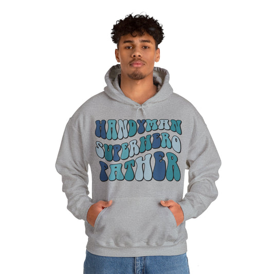 Handyman Superhero Father Heavy Blend™ Hooded Sweatshirt