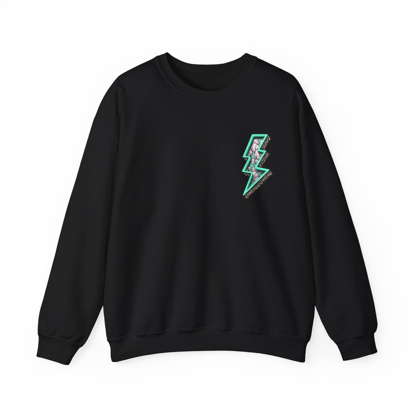 Teal Baseball MaMa Lightning Bolt F/B Heavy Blend™ Crewneck Sweatshirt