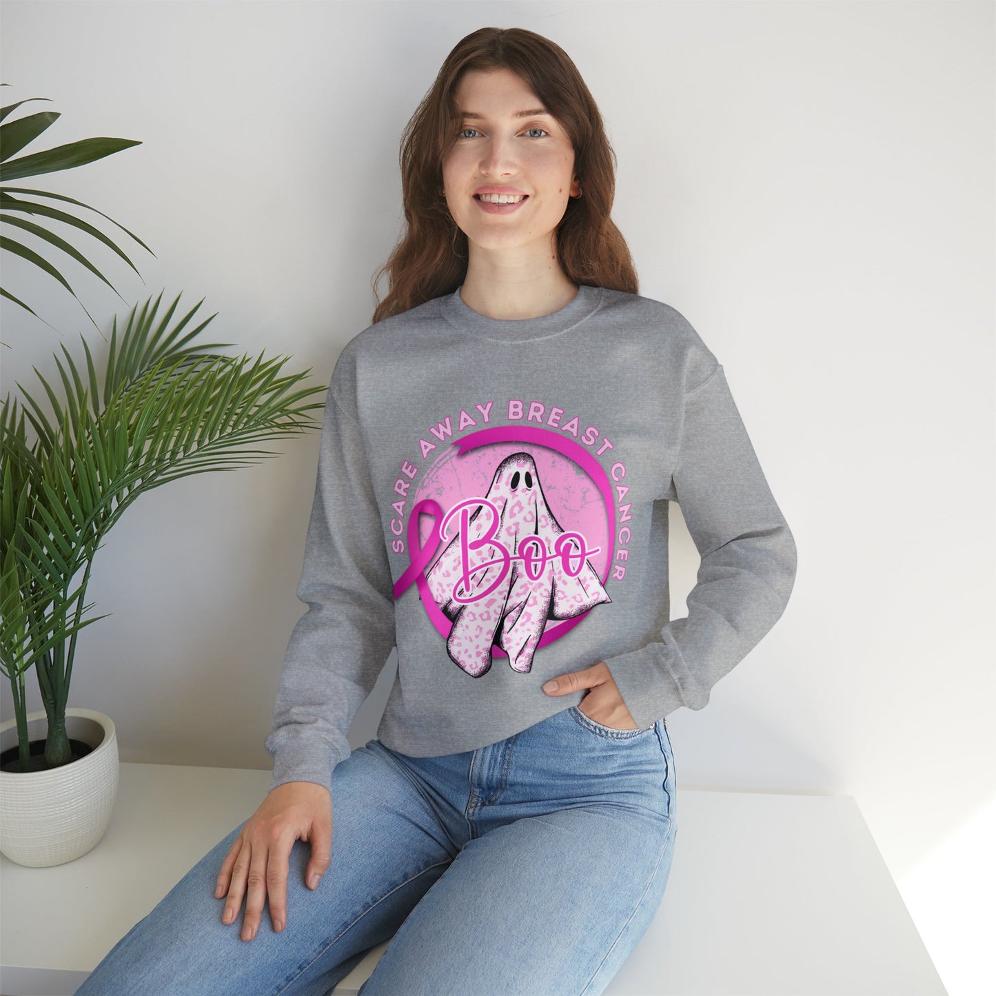 Scare Away Breast Cancer Heavy Blend™ Crewneck Sweatshirt