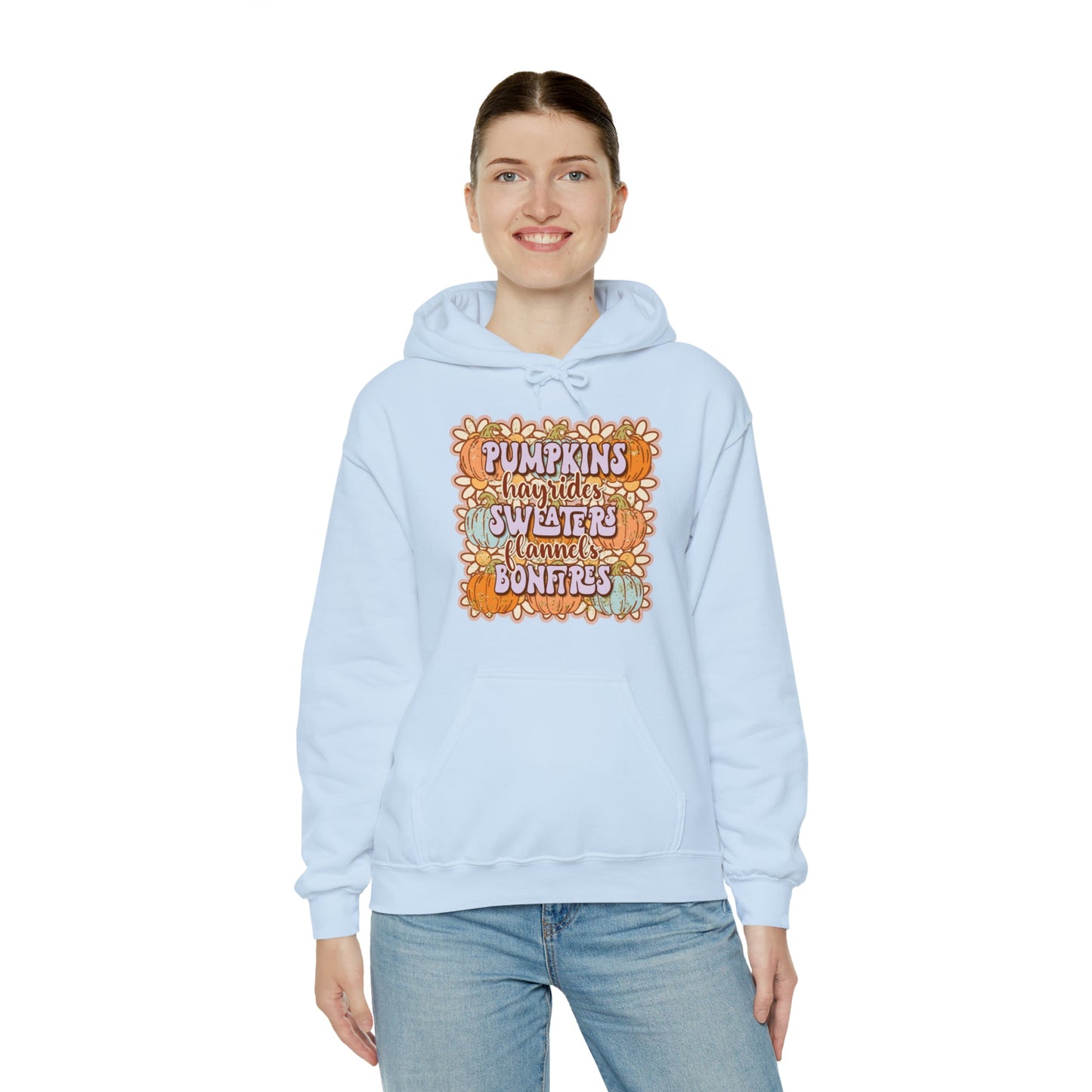 Daisy Pumpkin Hay Heavy Blend™ Hooded Sweatshirt