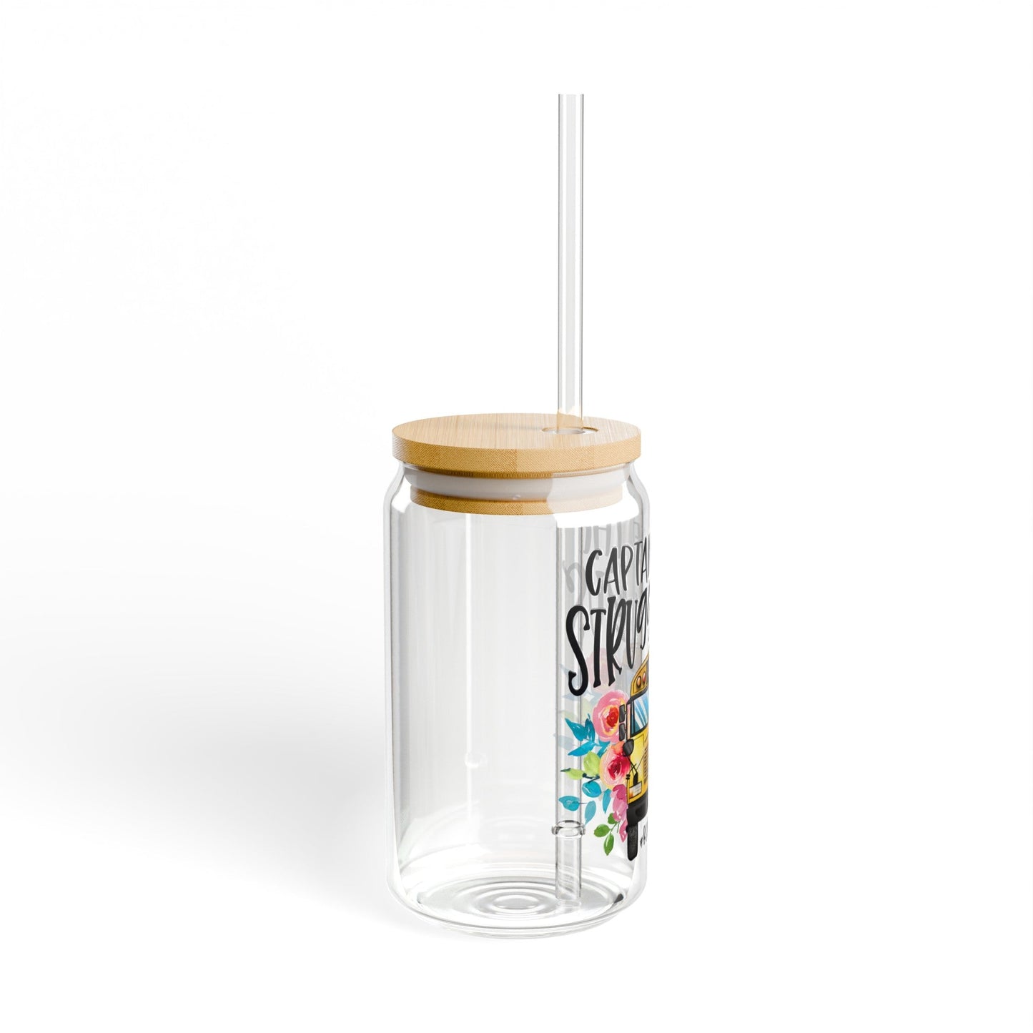 Captain Of The Struggle Bus #BusDriver Sipper Glass, 16oz