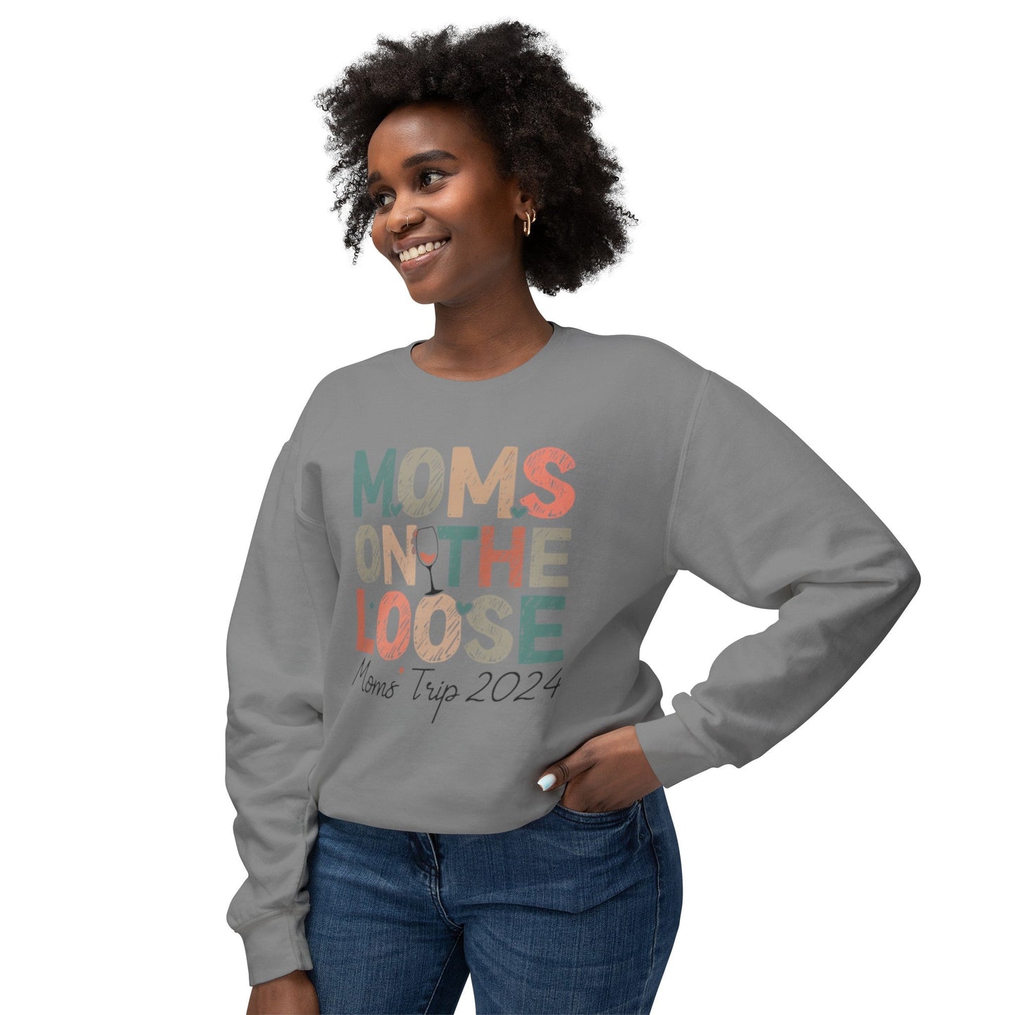 Moms On The Loose 2024 Lightweight Crewneck Sweatshirt