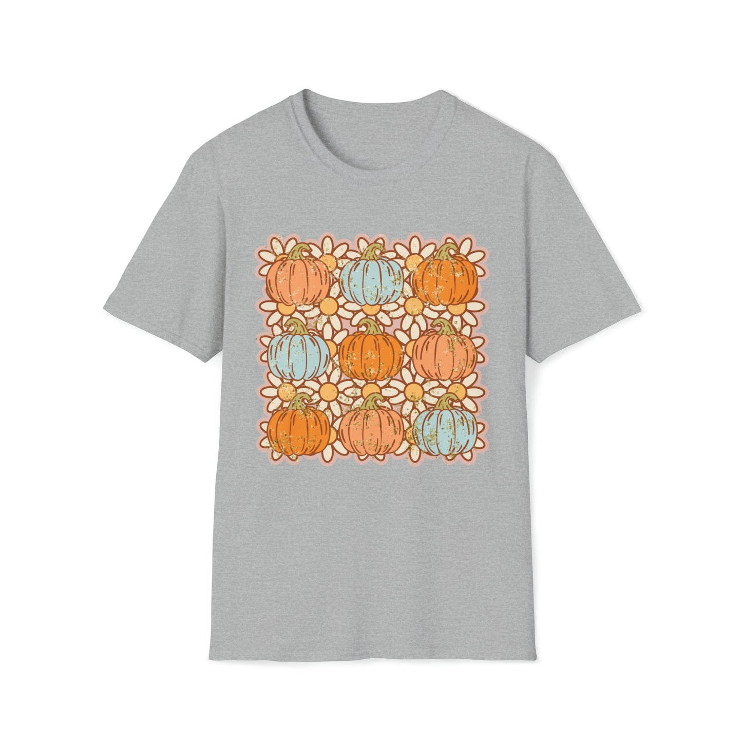 Vintage Pumpkins and Daisies Softstyle T-Shirt