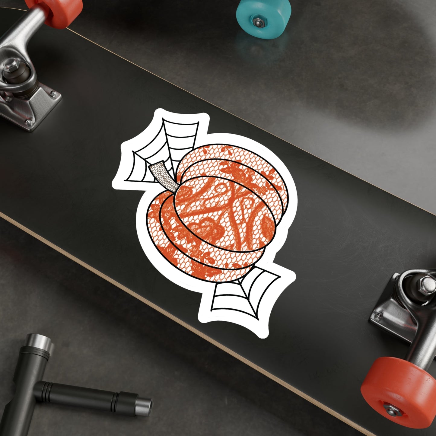 Lace Halloween Pumpkin Stickers