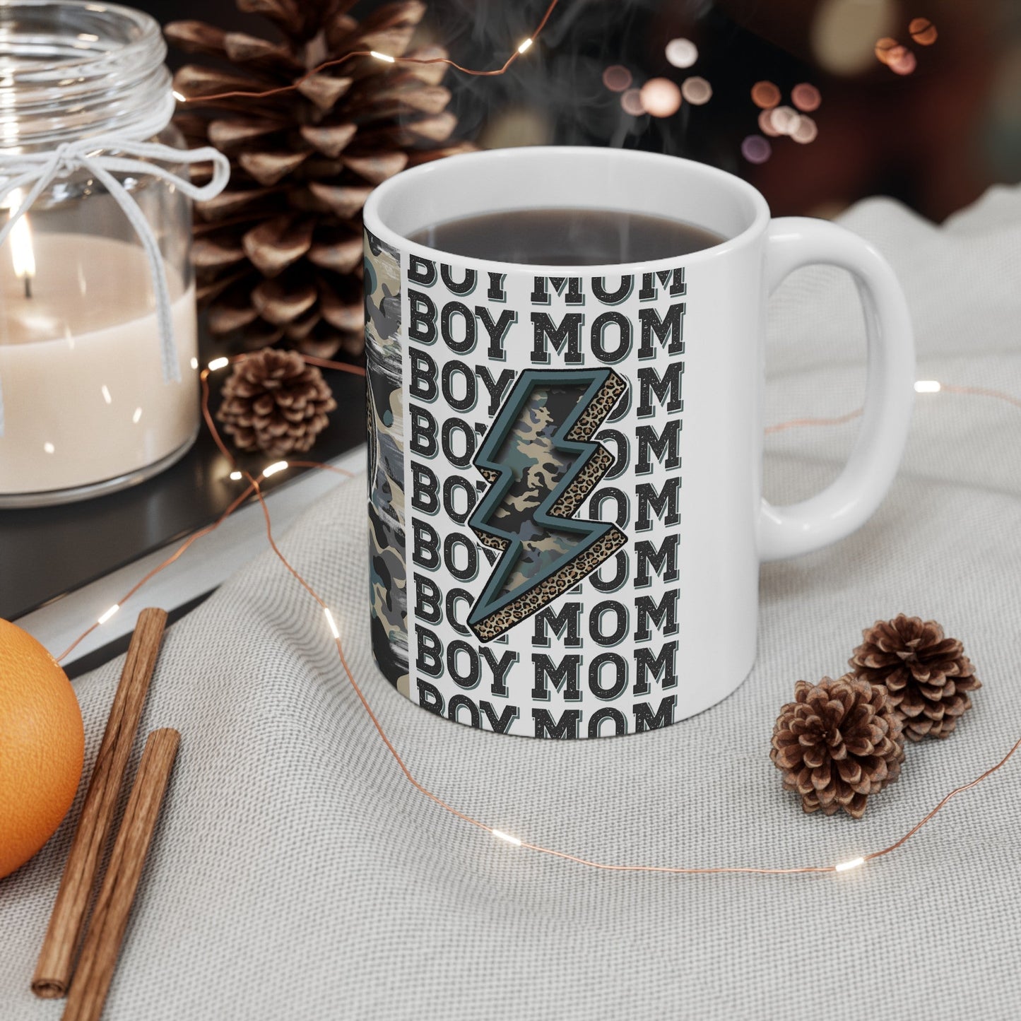 Camo Boy Mom Ceramic Mug, (11oz, 15oz)