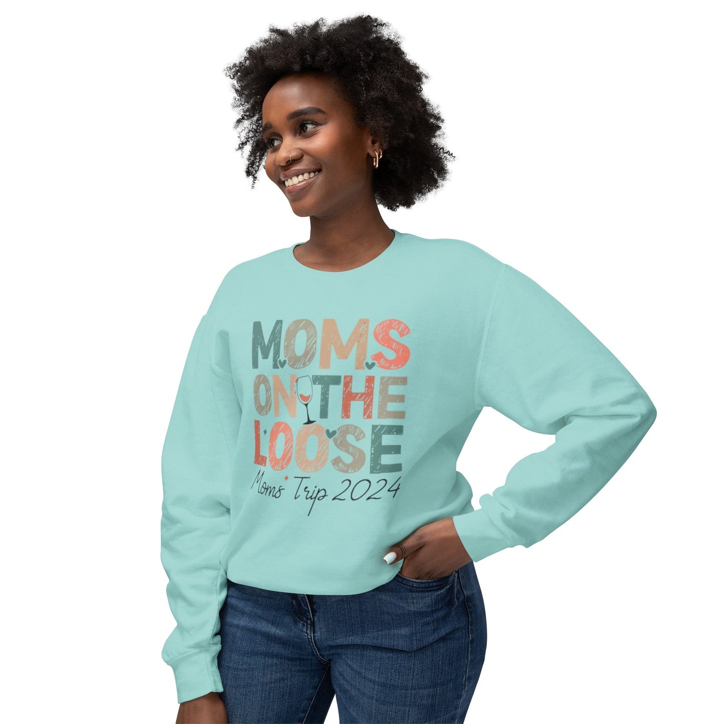 Moms On The Loose 2024 Lightweight Crewneck Sweatshirt