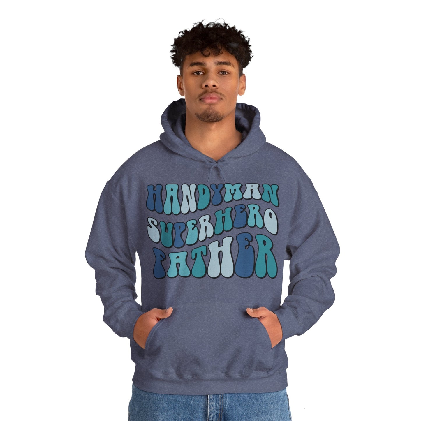 Handyman Superhero Father Heavy Blend™ Hooded Sweatshirt