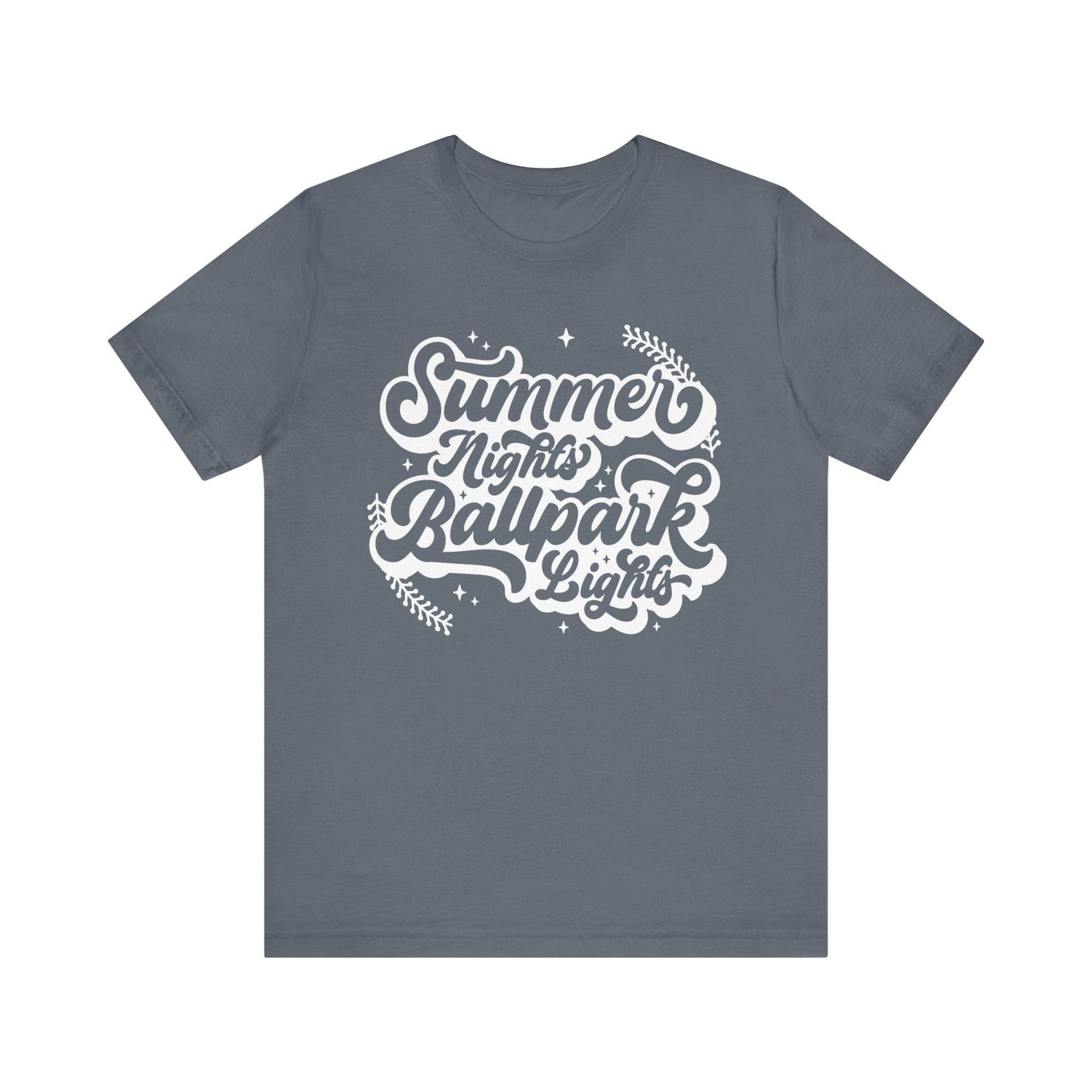 Summer Nights Ballpark Lights Jersey Short Sleeve Tee