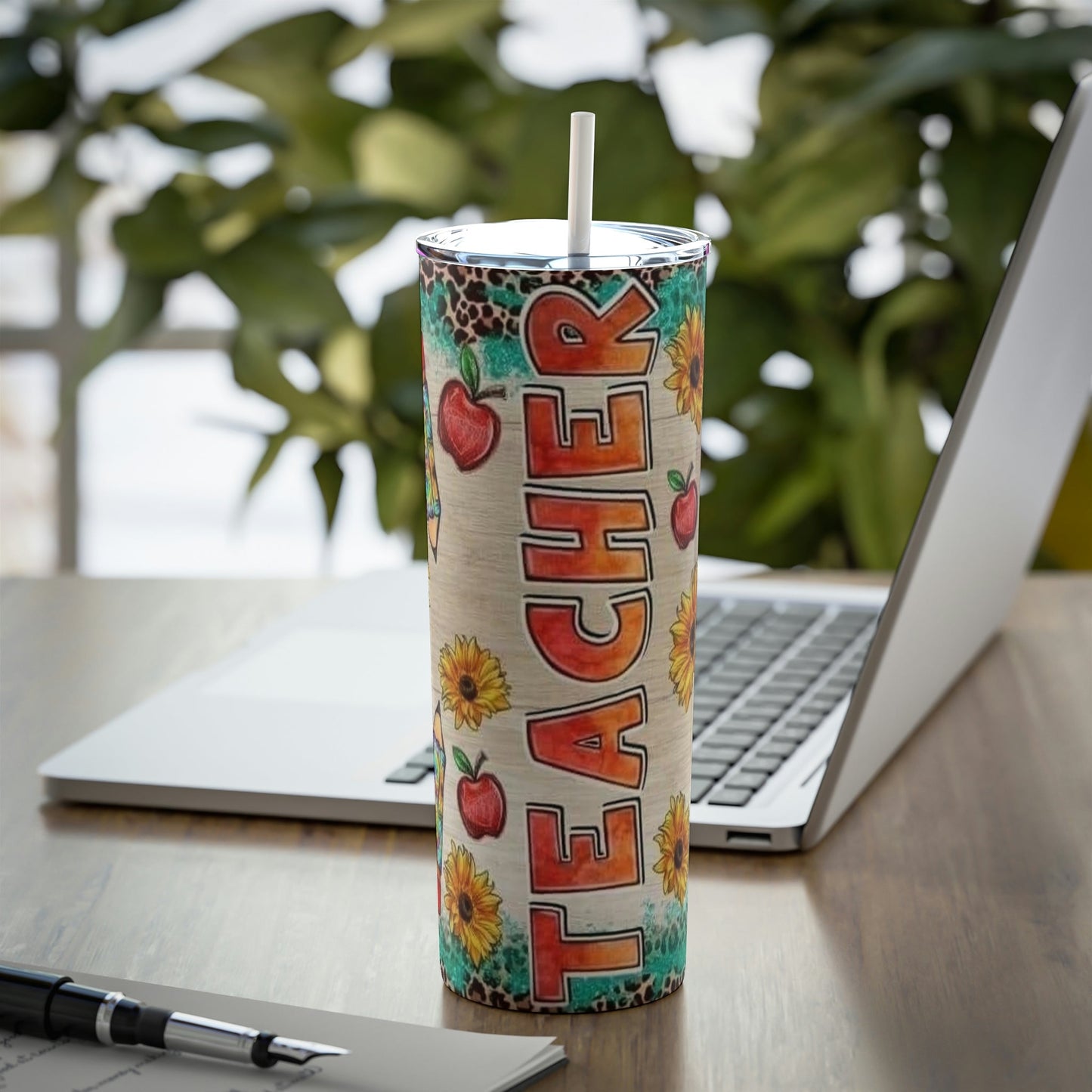 Teacher Sunflower Skinny Tumbler 20oz