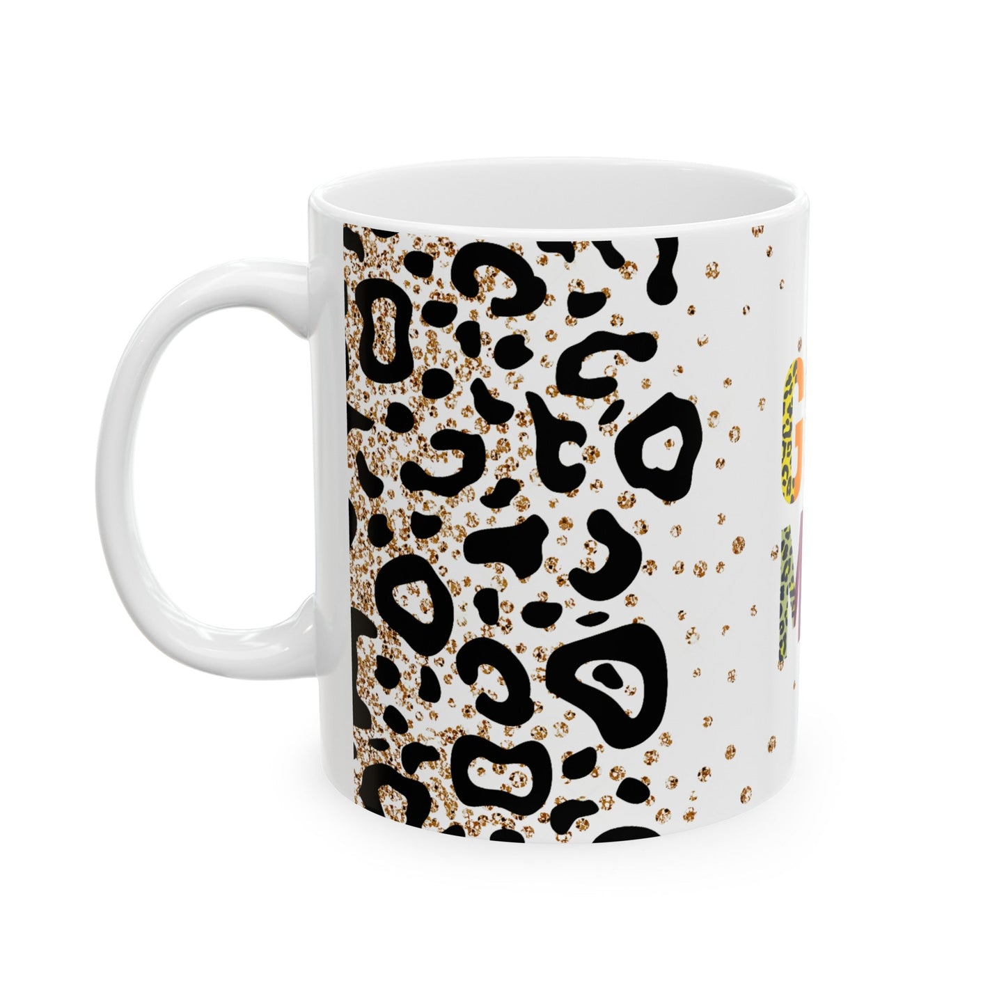 Girl Mom Leopard Ceramic Mug, (11oz, 15oz)